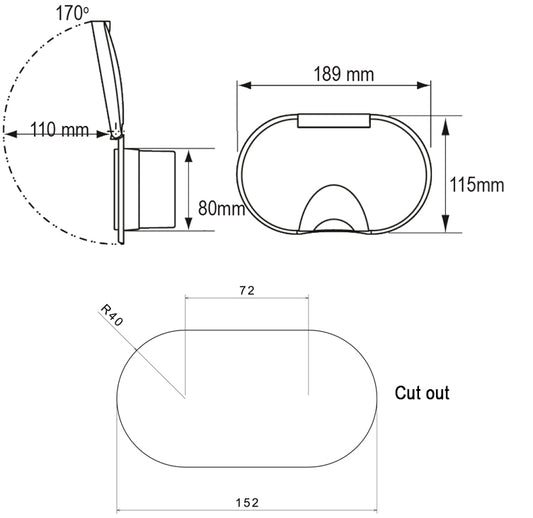 Dusjboks m/lokk 3 meter slange chrome