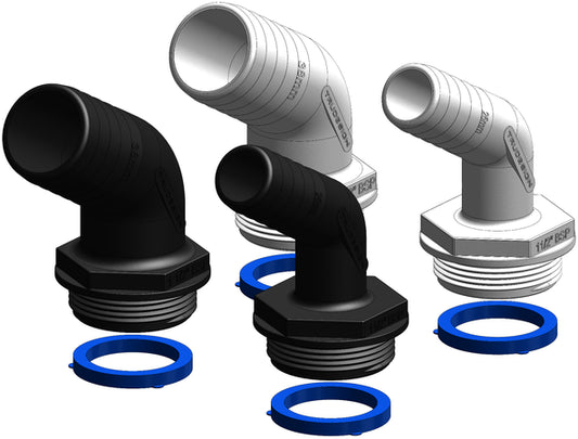 Slangestuss til Y-ventil 90/120 grader kompositt