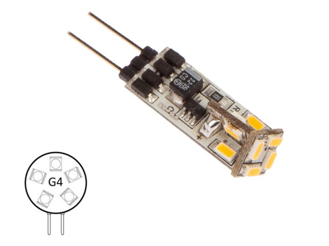 NauticLed LED-pære G4, 2700/varmhvit, dimbar 35V
