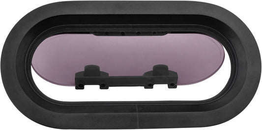 1852 Portlight i alu, oval 175 x 375 mm Sort