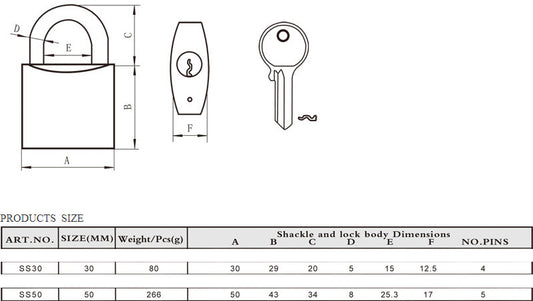 Lemen Hengelås, 4 stk