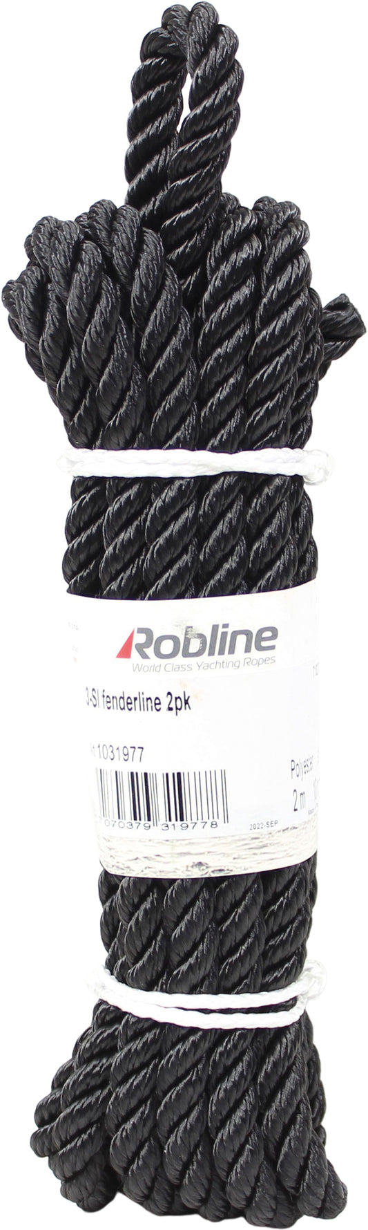 Robline 3-slått fenderline 2-pk sort