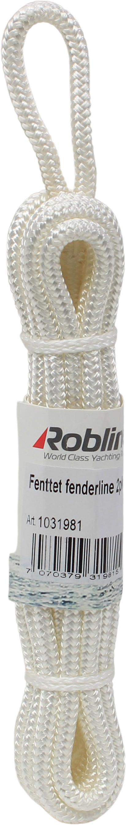 Robline Flettet fenderline 2-pk hvit