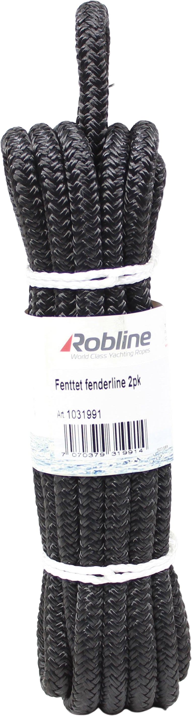 Robline Flettet fenderline 2-pk sort