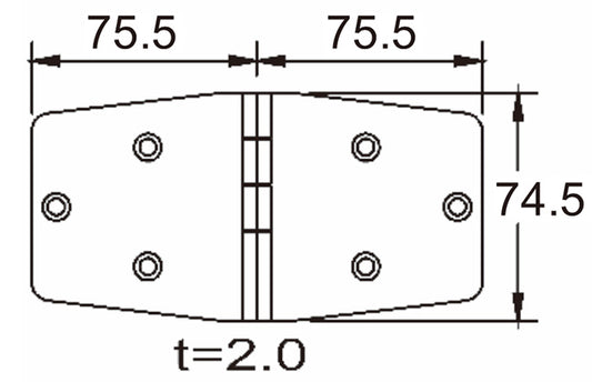 1852 Hengsel syrefast 151 x 75 mm – bilde 2
