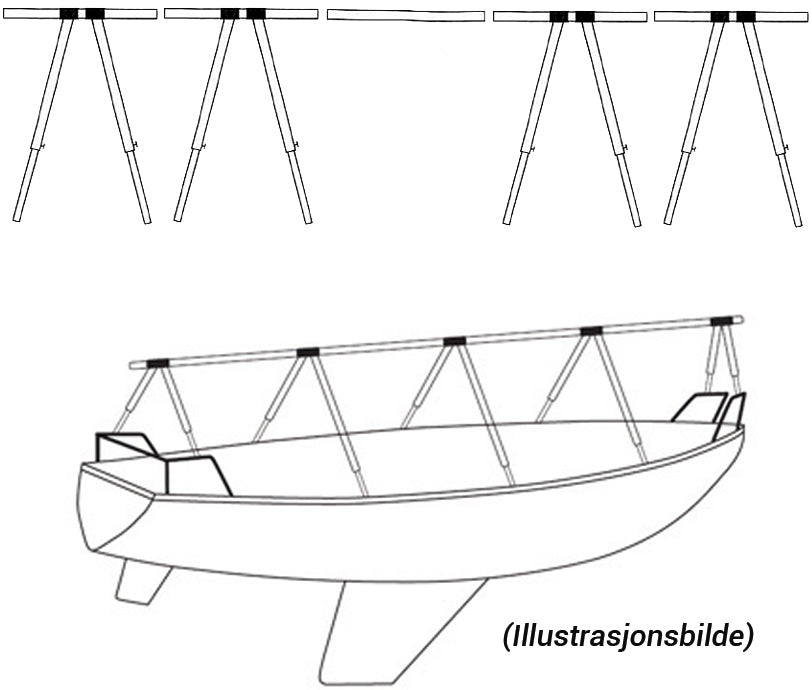 1852 Dekkstativ i aluminium m/bag 12 m