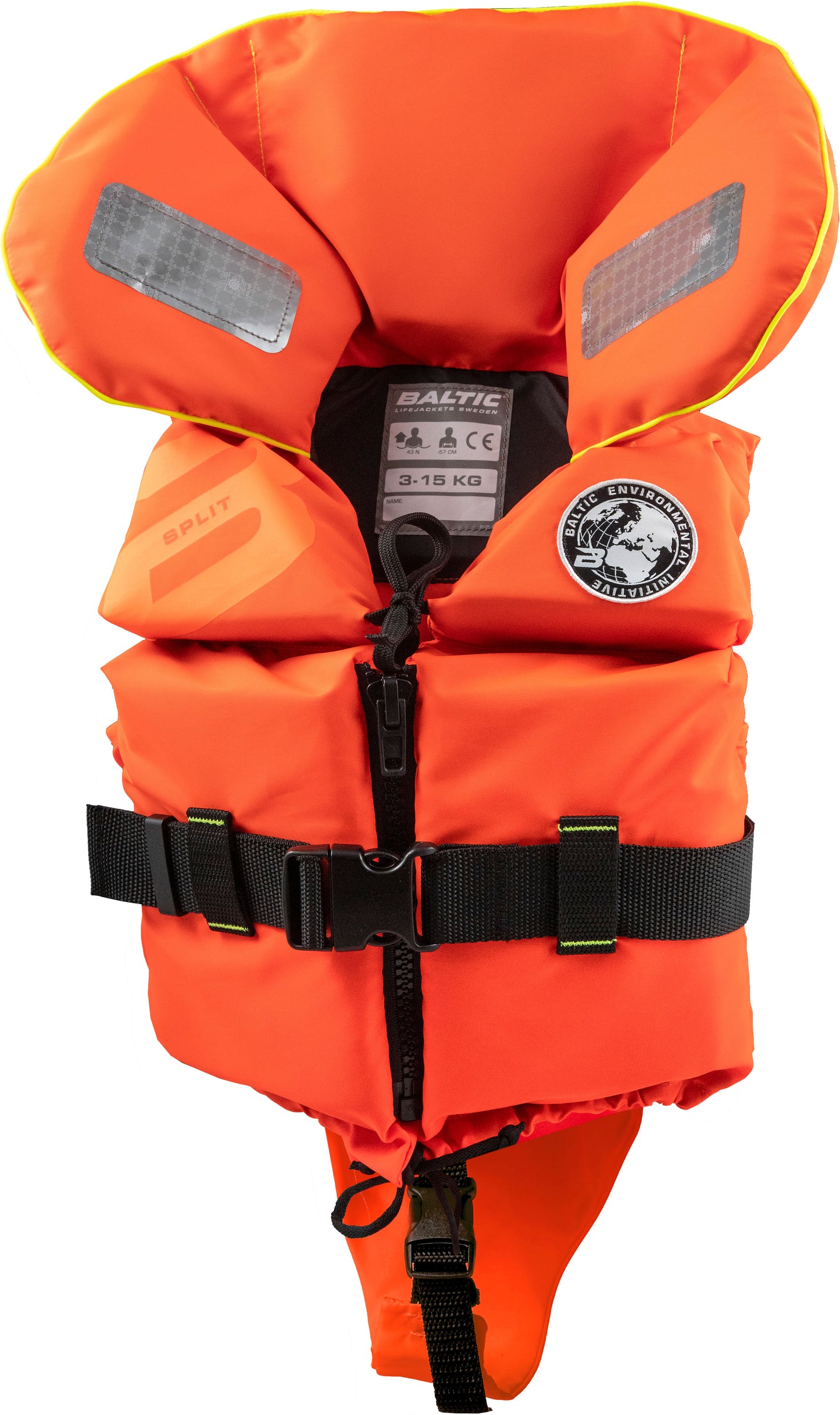 Baltic Split Front E.I. redningsvest baby/barn orange