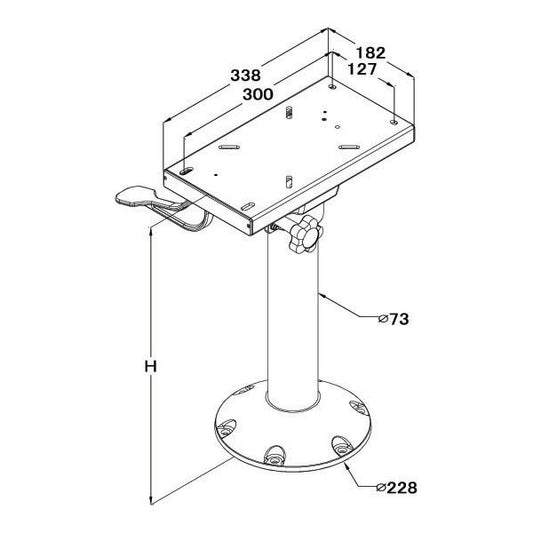 Stolsøyle SF anodisert, 9" sokkel