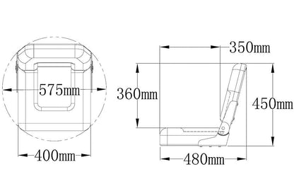 Båtstol S40 Standard, mørkeblå / lysegrå – bilde 6