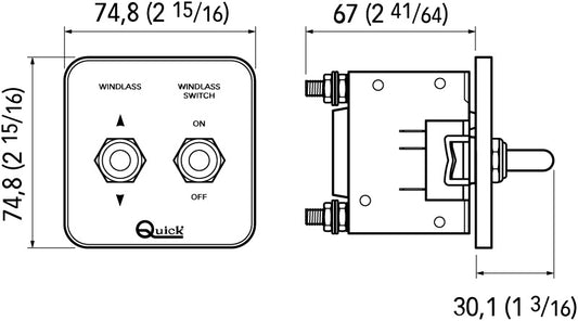 Quick WCS B betjeningspanel m/sikring for ankervinsj