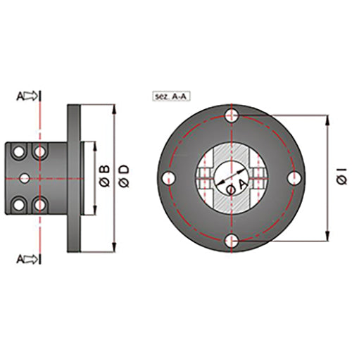 Spesial Klemflens for propeller aksel 4 bolter