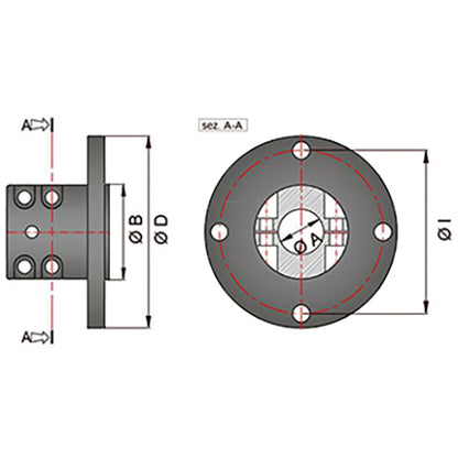Spesial Klemflens for propeller aksel 4 bolter