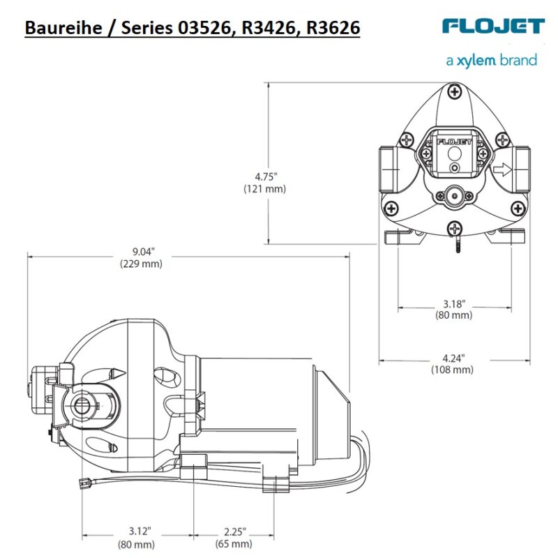 Flojet Trykkvannspumpe Triplex 2,9 - 11 l