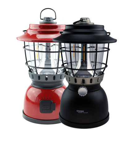 Osean Campinglykt m/ powerbank - 2 farger LED - Oppladbar