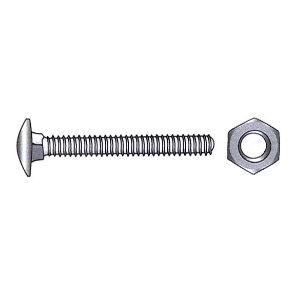 Låseskrue m/mutter A4 DIN 603/934