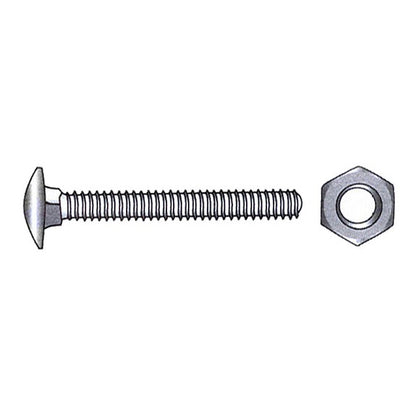 Låseskrue m/mutter A4 DIN 603/934